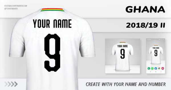 create Ghana jersey 2018/19 II with your name and number letters numbers font ttf nameset avatar wallpaper custom personalized