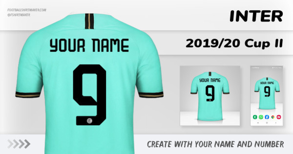 create Inter jersey 2019/20 Cup II with your name and number letters numbers font ttf nameset avatar wallpaper custom personalized