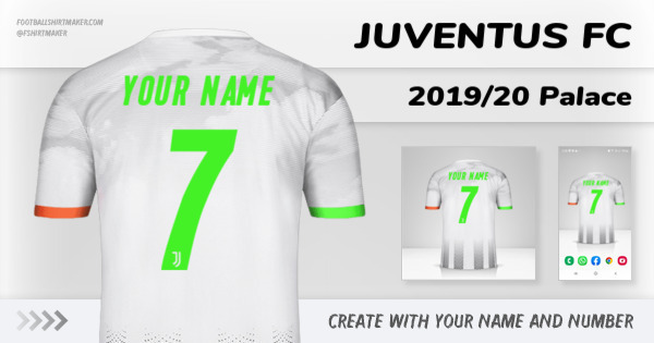 create Juventus FC shirt 2019/20 Palace with your name and number letters numbers font ttf nameset avatar wallpaper custom personalized