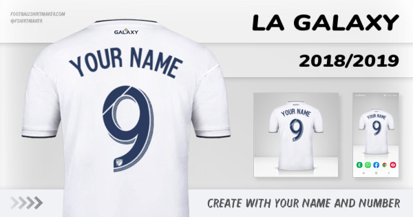 create LA Galaxy jersey 2018/2019 with your name and number letters numbers font ttf nameset avatar wallpaper custom personalized