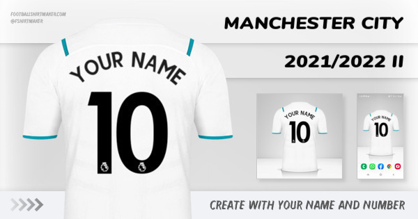 create Manchester City jersey 2021/2022 II with your name and number letters numbers font ttf nameset avatar wallpaper custom personalized