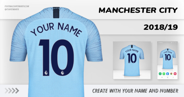 create Manchester City shirt 2018/19 with your name and number letters numbers font ttf nameset avatar wallpaper custom personalized