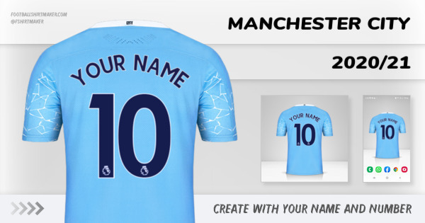 create Manchester City shirt 2020/21 with your name and number letters numbers font ttf nameset avatar wallpaper custom personalized