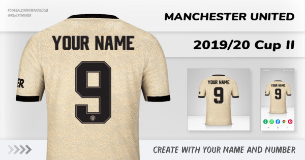 create Manchester United shirt 2019/20 Cup II with your name and number letters numbers font ttf nameset avatar wallpaper custom personalized