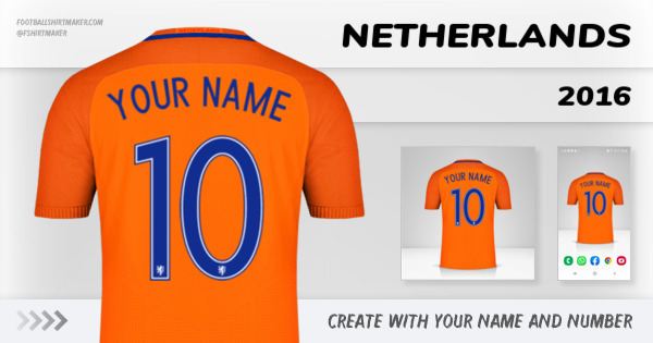 pálido vendedor vapor Create custom Netherlands jersey 2016 with your name