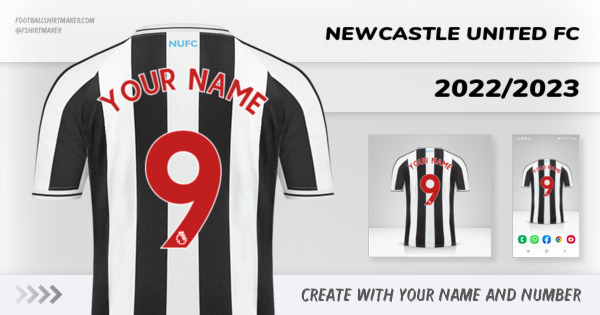 Create custom Newcastle United FC jersey 2022/2023 with your name