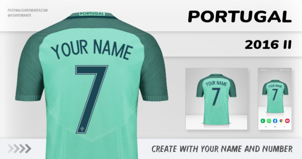 create Portugal jersey 2016 II with your name and number letters numbers font ttf nameset avatar wallpaper custom personalized