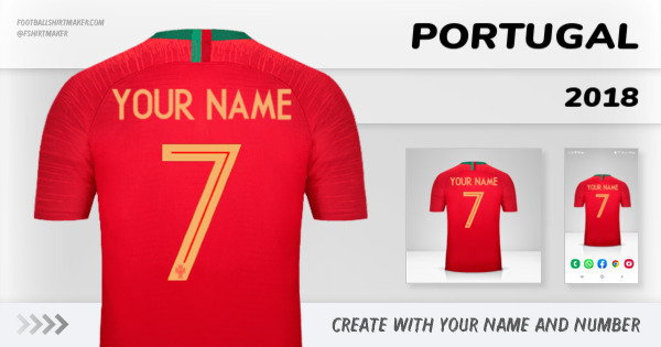 create Portugal shirt 2018 with your name and number letters numbers font ttf nameset avatar wallpaper custom personalized