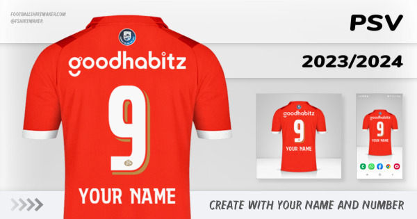 create PSV shirt 2023/2024 with your name and number letters numbers font ttf nameset avatar wallpaper custom personalized