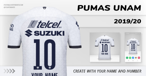 Troosteloos Gezond ik lees een boek Create custom Pumas UNAM jersey 2019/20 with your name