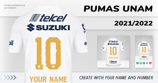 haar Recensent tiener Create custom Pumas UNAM jersey 2021/2022 with your name