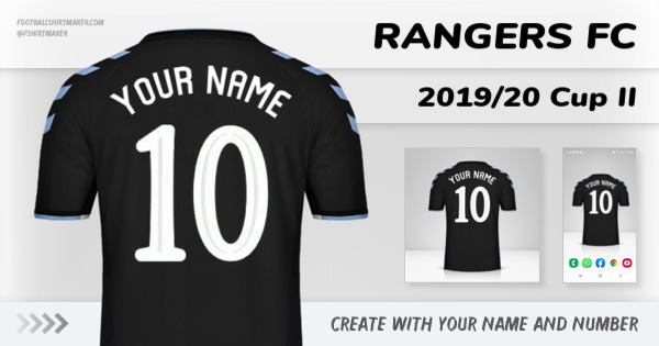 create Rangers FC jersey 2019/20 Cup II with your name and number letters numbers font ttf nameset avatar wallpaper custom personalized