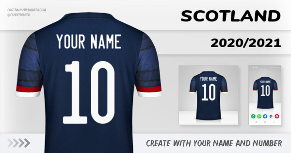 create Scotland jersey 2020/2021 with your name and number letters numbers font ttf nameset avatar wallpaper custom personalized