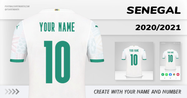 create Senegal jersey 2020/2021 with your name and number letters numbers font ttf nameset avatar wallpaper custom personalized