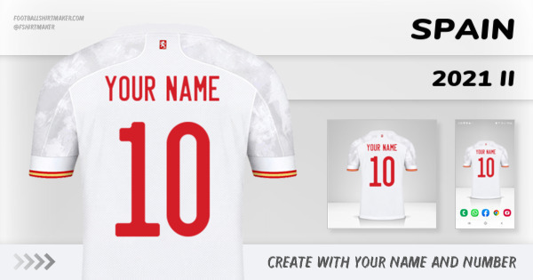 trigger Tram tar Create custom Spain jersey 2021 II with your name