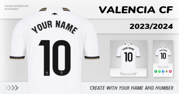 create Valencia CF jersey 2023/2024 with your name and number letters numbers font ttf nameset avatar wallpaper custom personalized