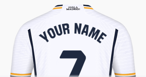 Real madrid store shirt with name