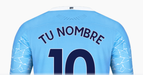 Crear camiseta Manchester City 2020/21 con tu Nombre y Número