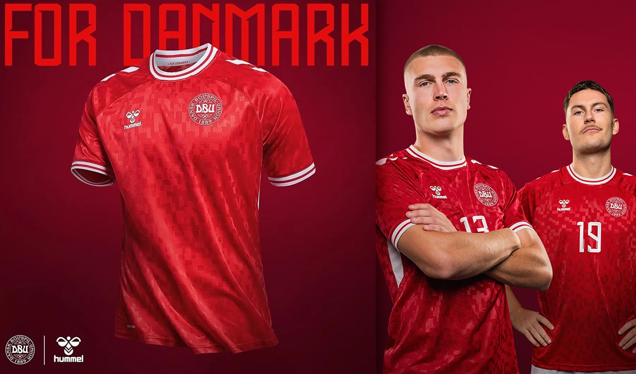 Details of the Denmark 2024 Hummel  jersey